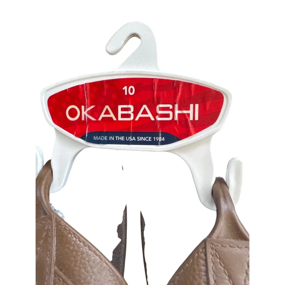 Okabashi Mens Voyager Brown Toffee Flip Flop Sandals Size 10 Made in USA NEW